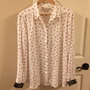 NWT loft long sleeve button down top size XL
